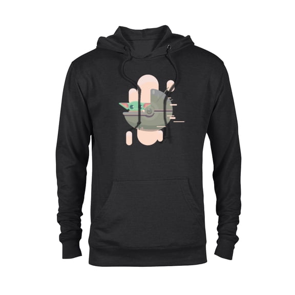 Star Wars The Mandalorian Grogu Floating Pod Digital Galaxy - Pullover Hoodie for Adults - Customized-Black