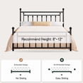 thumbnail image 6 of Amolife King Bed Frame, Metal Platform Bed with Vintage Headboard & No Box Spring Needed, Black, 6 of 8