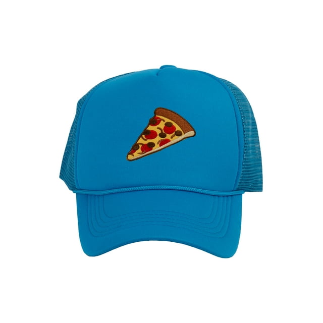 Adult Men's Pepperoni Pizza Slice Rope Foam Trucker Hat, Aqua