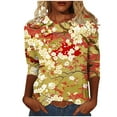 thumbnail image 2 of WJHWSX Tops for Women,Womens Fall Tops,Comfort Fit,Crew Neck,Printed,Multicolor,S, 2 of 5