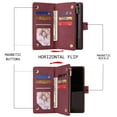 thumbnail image 3 of Galaxy Note20 Wallet Case, Dteck Soft Leather Zipper Wallet Case Magnetic Buckle Horizontal Flip Cover with 5 Card Slots/Photo Pocks For Samsung Galaxy Note 20 / Note20 5G, Winered, 3 of 9