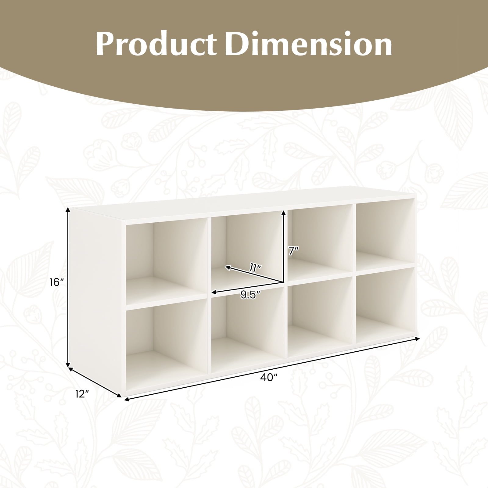 Giantex 8-Cubby Shoe Storage Bench, Entryway Shoe Rack Organizer, Multifunctional Bed End Bench, White