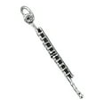 thumbnail image 1 of Sterling Silver 24" Unisex 1.5mm Box Chain 3D Flute Musical Instrument Pendant Necklace, 1 of 2