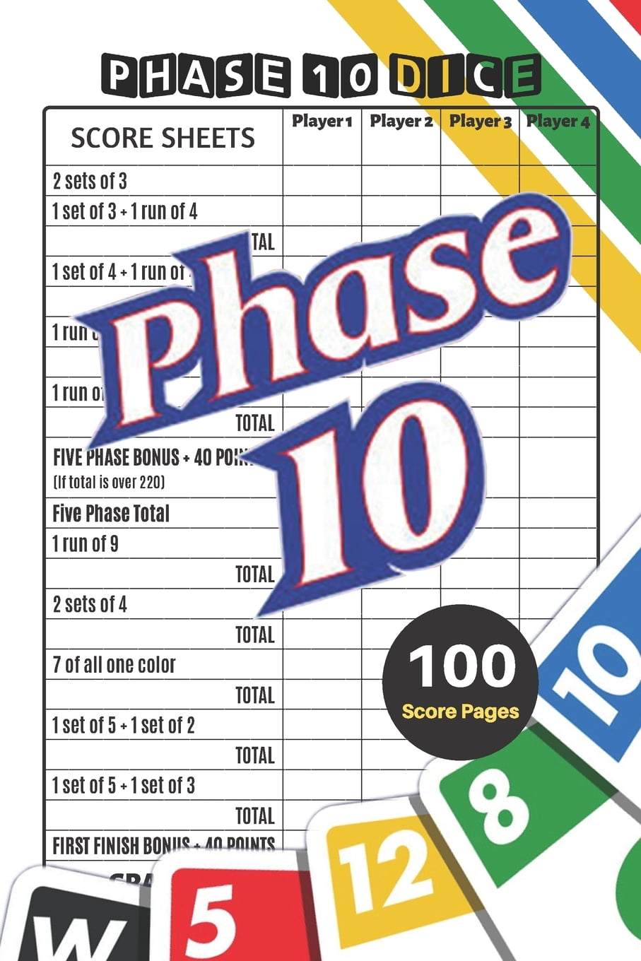 Phase 10 24 Phase 10 Score Sheets V 5 Perfect 100 Phase Ten Score