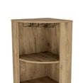 Corner Bar 71"H With Five Shelves, Eight Bottle Cubbies And