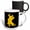 Multicolor, variant on 3drose, a Passionate Couple of Tango Dancers. Yellow Silhouettes on Black, 11oz Two-tone Red Mug