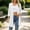 White, variant on BUIGTTKLOP Cardigan Sweaters for Women Lighweight 3/4 Sleeve Open Front Mid Long Cardigan Ribbed Knit Casual Loose Outwear Jackets