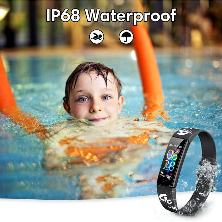 Kids Fitness Tracker, Fitness Watch Activity Tracker with Pedometers, Heart Rate & Sleep Monitor, Stopwatch, IP68 Waterproof, 11 Sport Modes for Kids