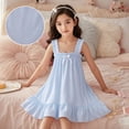thumbnail image 4 of LIIPEE Girls Summer Dress Kids Sleeveless Solid Color Square Neck Cute Ruffle Dresses Fashion Comfortable Casual Sundress,7-8 Years, 4 of 5