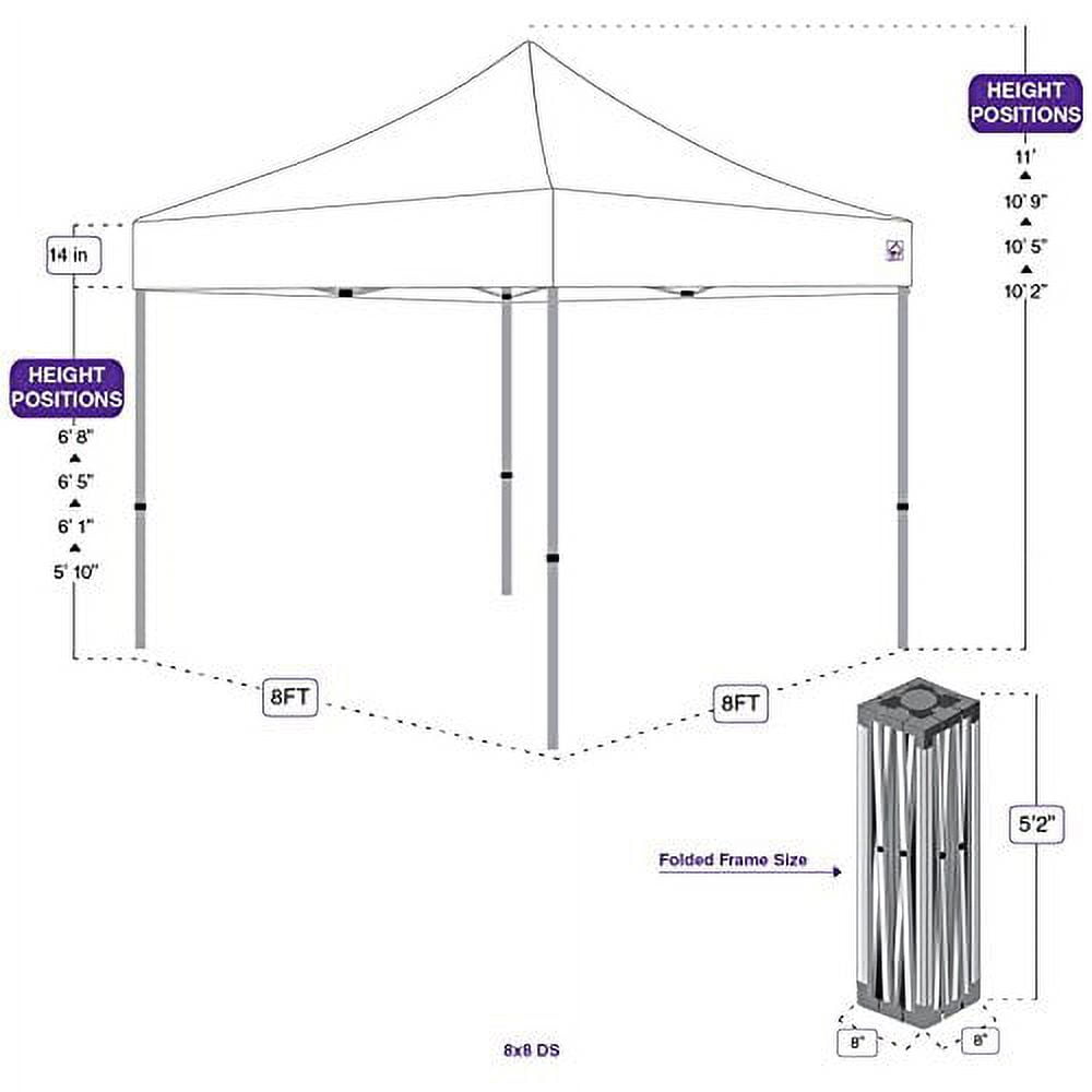 Impact Canopy 8x8 Pop Up Canopy Tent, Lightweight Powder Coated Steel Frame, Straight Leg, Red