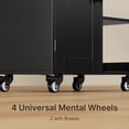thumbnail image 3 of Asofer 5-Piece Dining Table Set for 4 with Rolling Kitchen Cart, Space Saving Dinette Set Bundle For Apartment, Black, 3 of 13