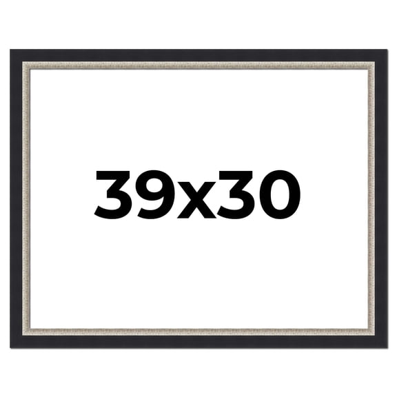 39x30 Frame Black Real Wood Picture Frame Width 2.25 Inches | Interior Frame Depth 0.5 Inches |
