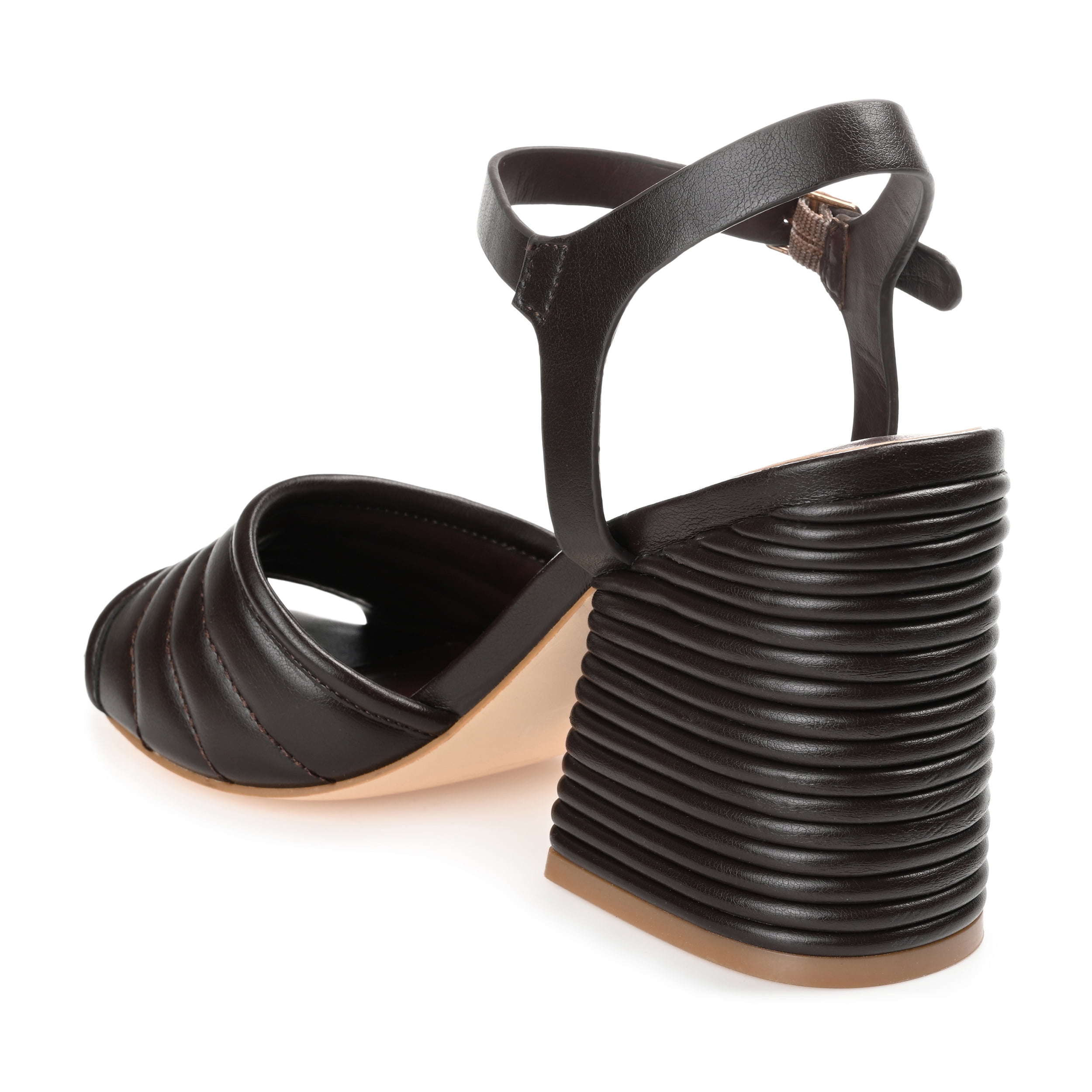 Journee Womens Charmaine Layered Block Heel Sandals