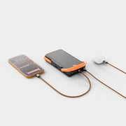 ToughTested 10000mAh Solar Power Bank, Dual Panel Portable Charger, 18W USB-C Fast Charging, LED Light, Rugged Waterproof for iPhone and Android