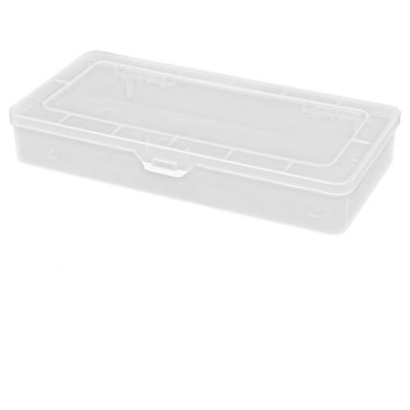 Unique Bargains Plastic Jewelry Electronic Component Storage Clear Box Case 10" x 4.7" x 1.6