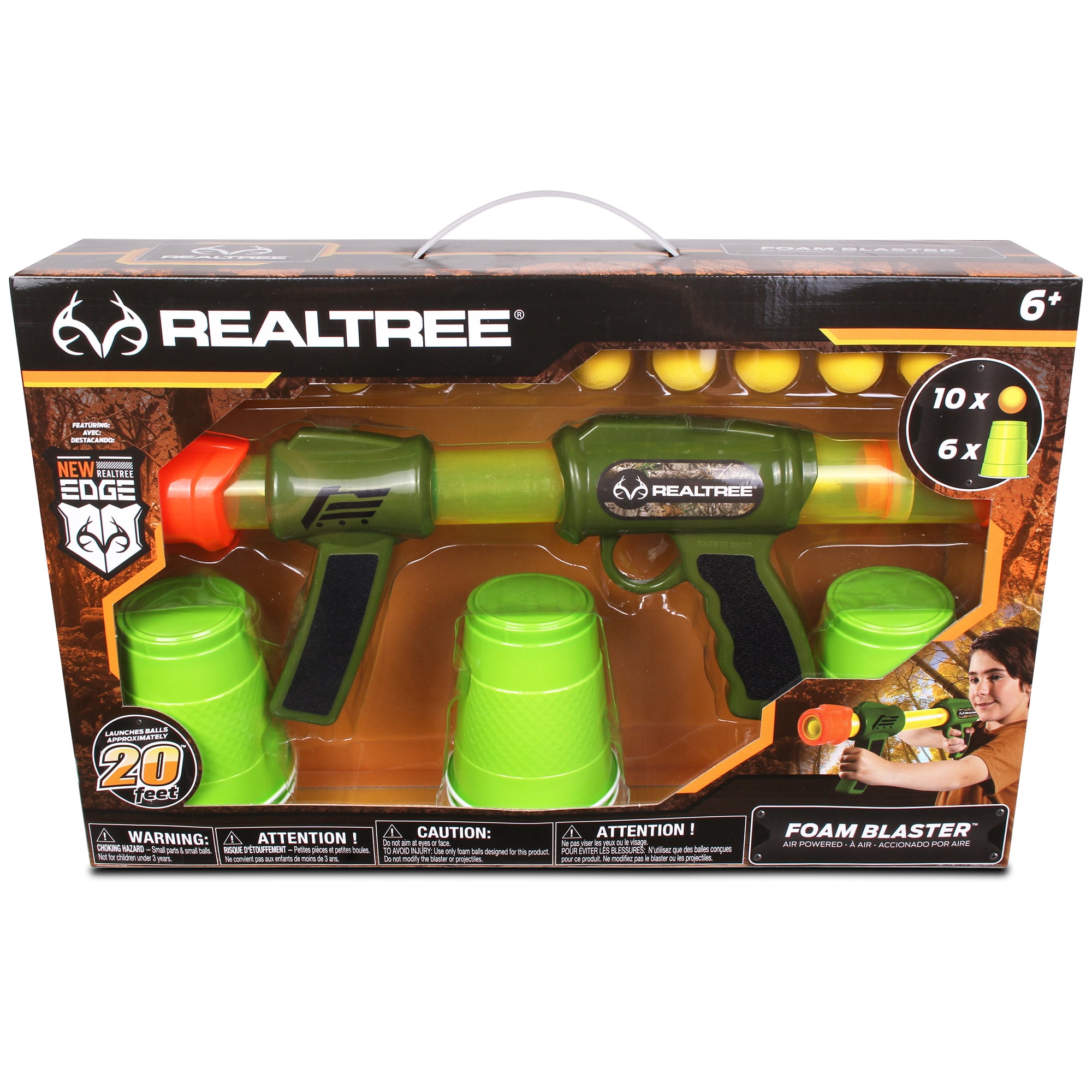 RealTree: Foam Blaster Set - NKOK, Pump Action Launches Foam Balls, Includes 10 Foam Balls, 6 Cups For Targets, Ages 6+
