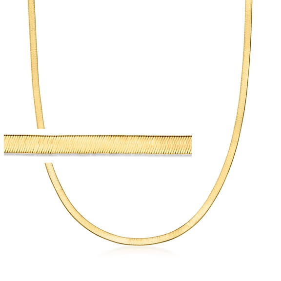 Pure Collection by Ross-Simons 3mm 14kt Yellow Gold Herringbone Necklace, Women's, Adult