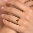 thumbnail image 4 of Gem Stone King 10K Two Tone Gold Red Garnet Solitaire Engagement Ring for Women | 1.00 Cttw | Round 6MM | Gemstone January Birthstone | Size 8, 4 of 6