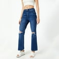 thumbnail image 2 of Ashirexll Jeans for Women, Womens Casual Pants, Summer Casual Button Fashion Low Waist Denim Long Pants with Pockets, 2 of 7