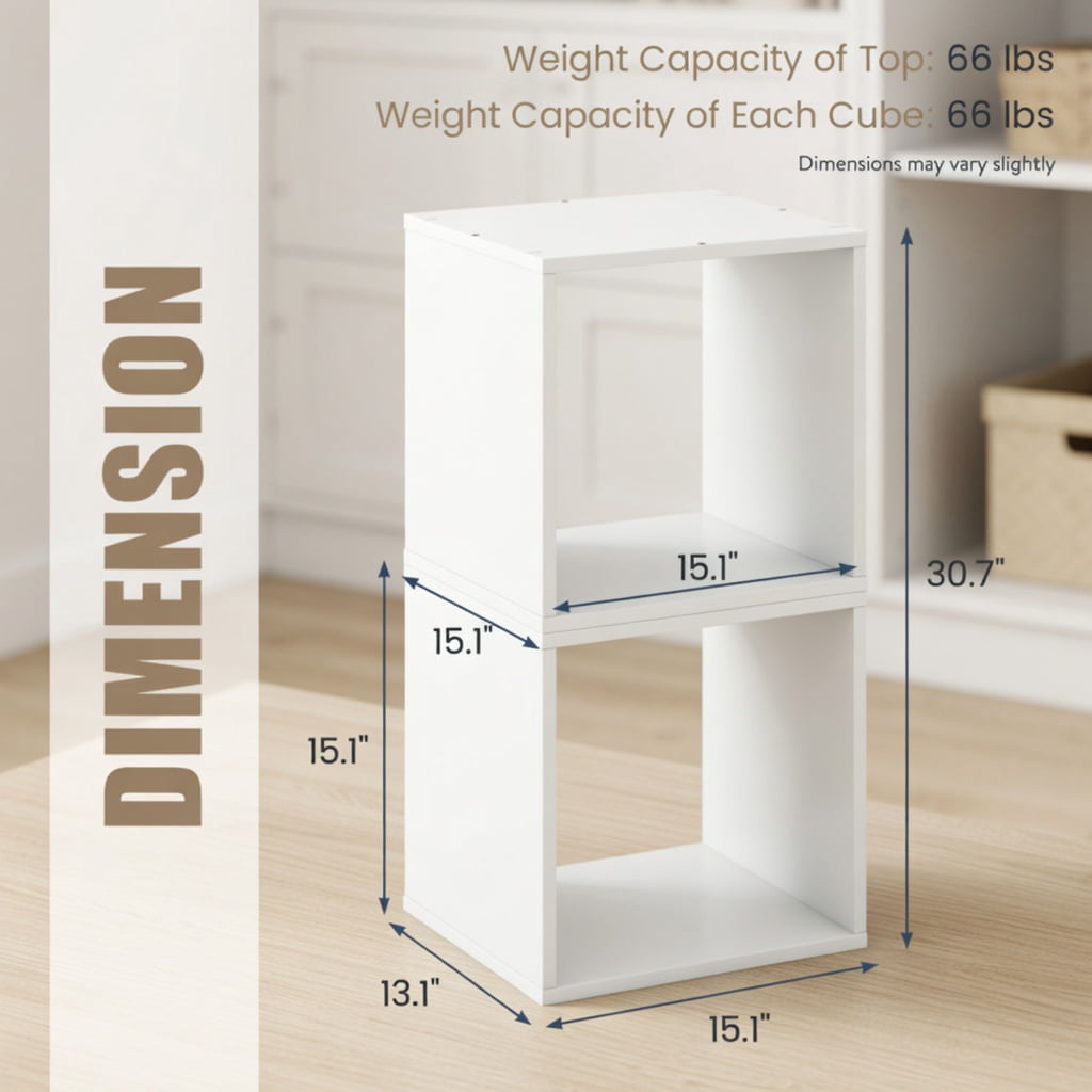 Resenkos Cube Storage Organizer Set of 2-White
