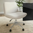thumbnail image 5 of Martha Stewart Upholstered Office Chair in Grey White/Polished Nickel, 5 of 12