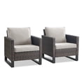 thumbnail image 3 of POCASSY Patio Furniture Chairs Set of 2, Outdoor Wicker Chair with High Back Deep Seat for Balcony, Porch, Garden, Brown Wicker Blue Cushion, 3 of 9
