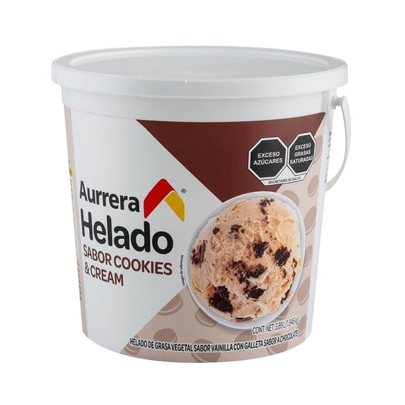 Helado Aurrera sabor cookies and cream 3.89 l