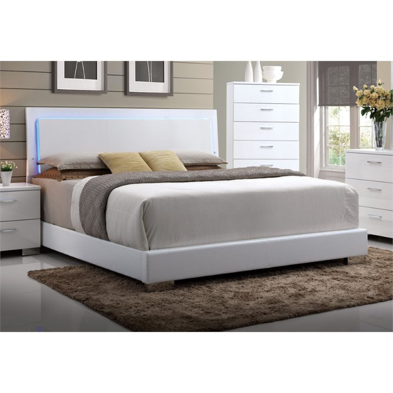 Bowery Hill Queen Panel Bed With Led In, Queen Panel Headboard With Lights