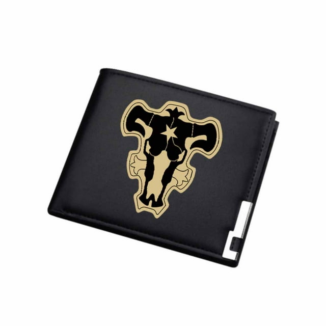 Billetera plegable delgada con diseño de personajes de anime de Wallet Blacks Clovers