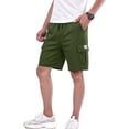 thumbnail image 2 of Nestiefly Mens Cargo Cotton Chino Cargo Shorts Drawstring Stretch Elastic Waist Casual Lightweight Summer Work Short with Multi Pockets 2026 Army Green 3XL, 2 of 5