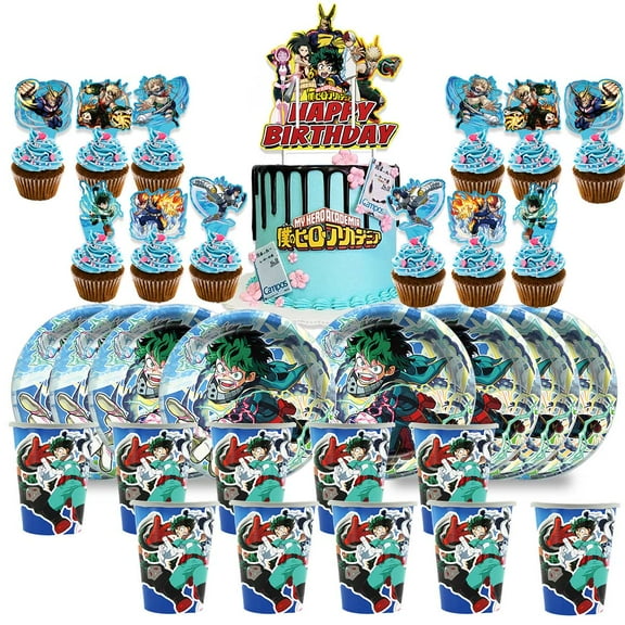 My Hero Academia Birthday Cups Party Supplies Plates Decorations Cake Topper Decor