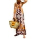 thumbnail image 1 of Vestido de verano europeo y americano, sin mangas, sin cuello, de cintura alta, estampado, pintado, con tirantes grandes Marrón, 1 of 6