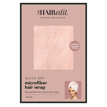 The Hair Edit Smooth & Dry Plush Microfiber Hair Wrap, Pink