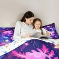 thumbnail image 5 of Manfei Kawaii Salamander Axolotl King Size Comforter Sets,Magic Ocean Animal Bedding Comforter Set,Watercolor Galaxy Starry Night Bedding Set For Children,Breathable Home Decor Reversible,3pcs, 5 of 8