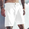 thumbnail image 2 of Men's Linen Shorts Classic Slim - Elastic Waist Summer Beach Pants, 7 Inch Inseam, 70% Rayon 30% Linen, 2 of 6