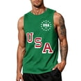 thumbnail image 2 of Men's 250 Anniversary Usa Shirt Independence Day 4th Of July Shirts Retro American Flag Graphic Sleeveless Patriotic Tank Tops We the People Crew-Neck Tops,Green XL, 2 of 3