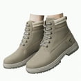 thumbnail image 4 of Splozh Womens Combat Boots Women's Combat Ankle Boots Lace up Comfortable Booties Low Heel Khaki,US 5.5, 4 of 5