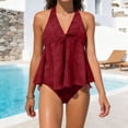 thumbnail image 3 of Homenesgenics Swimwear for Women 2026 Bikini Women's Two-piece V Neck Hanging Vacation Hot Summer Swimsuit Bathing Suit, 3 of 7
