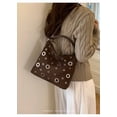 thumbnail image 3 of SPEKSEE Suede Hobo Bag for Women Studded Grommet Crossbody Tote Vintage Slouchy Shoulder Handbag Stylish Fall Purse, 3 of 6