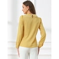 thumbnail image 4 of DARING DIVA Women's Peter Pan Collar Button Chiffon Blouse M Bright Yellow, 4 of 6
