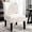 White, variant on Armless Contemporary Accent Chair | Suitable for Home Use with English Letter Print | Polyester Blend Fabric for Durability | Easy Assembly Solves Setup Hassle
