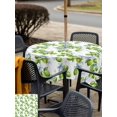thumbnail image 5 of Outdoor Tablecloth with Umbrella Hole for Patio/Picnic/Party/Camping, Green Lemons Waterproof Table Cloth Square Cover Washable, Summer Watercolor Blue Bows Fruits (60"x 60"), 5 of 9