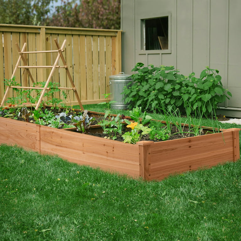 Lacoo Raised Garden Bed 92x22x9in Divisible Wooden Planter Box Outdoor  Patio Elevated Garden Box Kit to Grow Flower, Fruits, Herbs and Vegetables  for