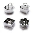 thumbnail image 1 of Stainless Steel 3D Cake Molds with Pusher Lifter Cooking Rings Set of 4,Baking Dish Bakeware Tools Cupcake Mold Mousse, 1 of 5