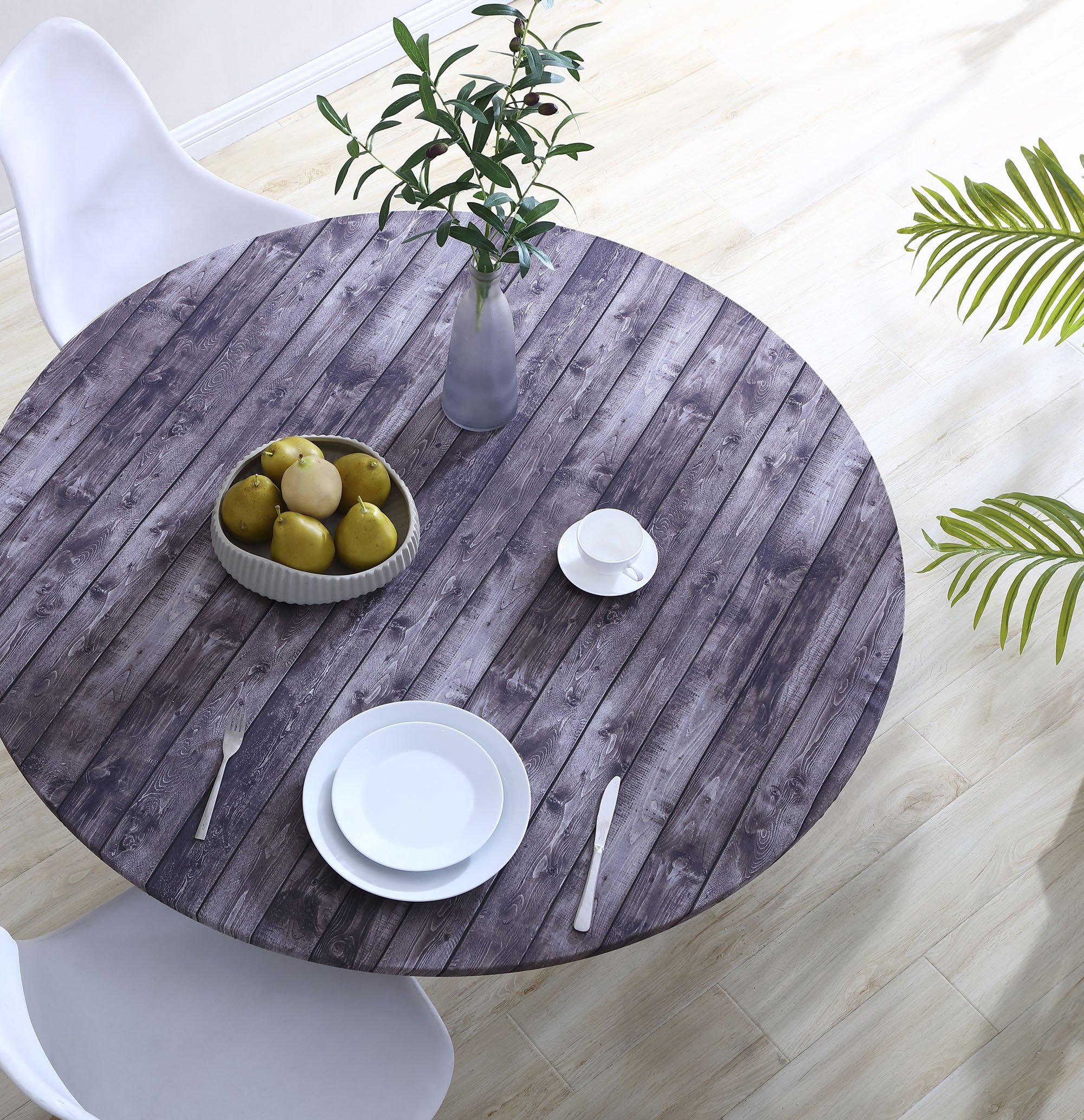 Brielle Home Printed Elastic Fitted Table Cover