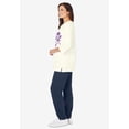 thumbnail image 3 of Woman Within Plus Size Floral Tee And Pant Set, 3 of 5