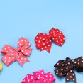 thumbnail image 2 of Pinzas para el pelo con lazo de lunares de 15 colores para niñas y niños con pinzas de cocodrilo y cinta de grogrén., 2 of 7