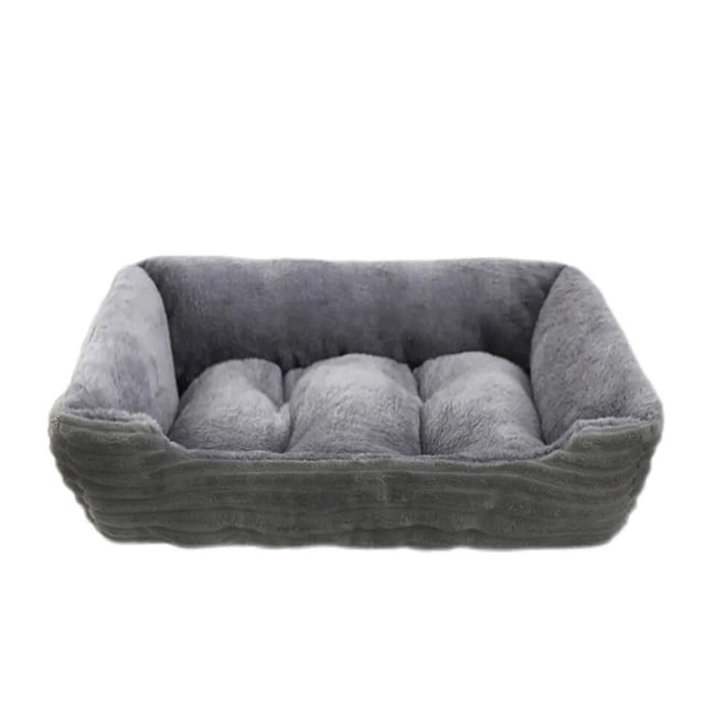 Pet Cat Dog Bed Cozy Square Plush Kennel Puppy Sofa Bed Small Large Dog Sleep Pad Portable Pet Bed Nest Pet Supplies Accessories ShopWise Round