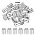 thumbnail image 1 of Unique Bargains 1/4' 6mm Aluminum Crimping Loop Sleeve Single Round Ferrule for Wire Rope Cable Line End, Silver 25 Pack, 1 of 5