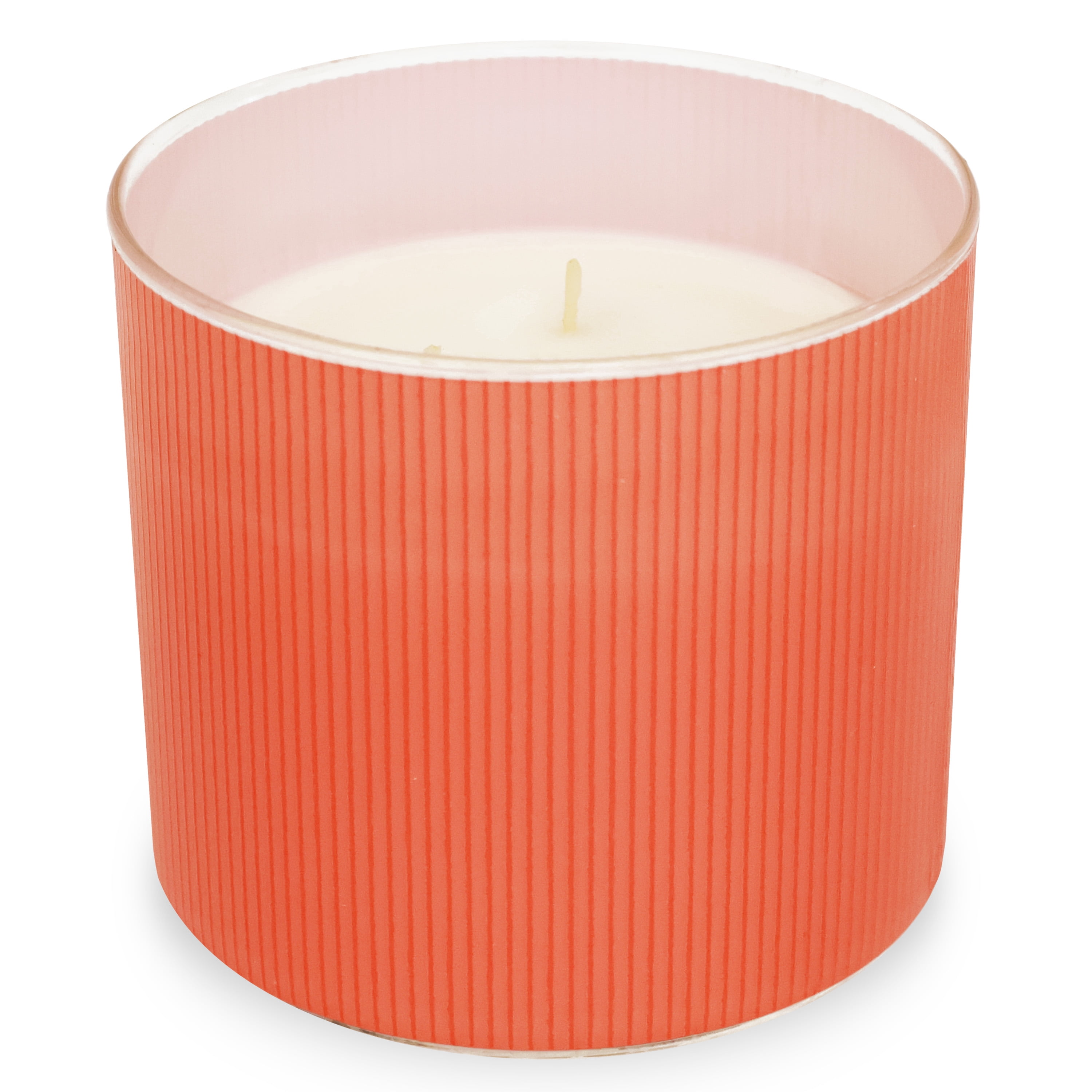 Mainstays Apple Peony Fragrance 3-Wick Textured Wrapped Jar Candle, 14 oz